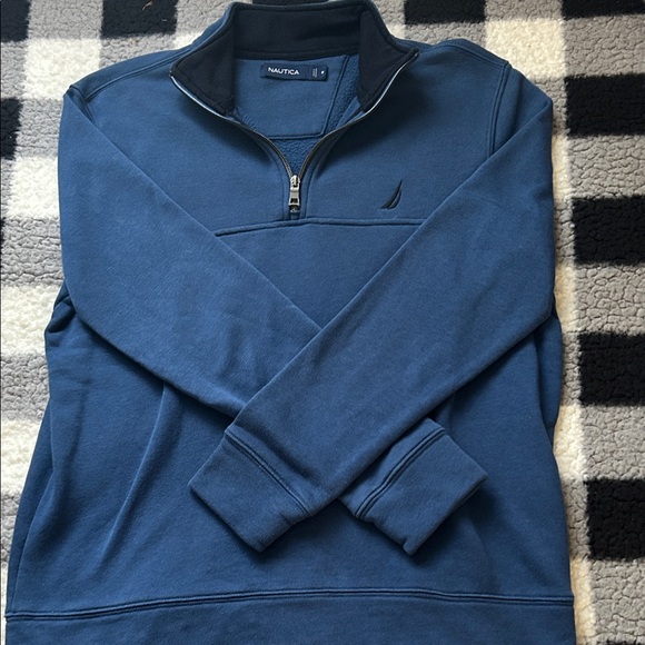 Nautica Men's Zip-Up Sweater in Blue - Picture 2 of 2